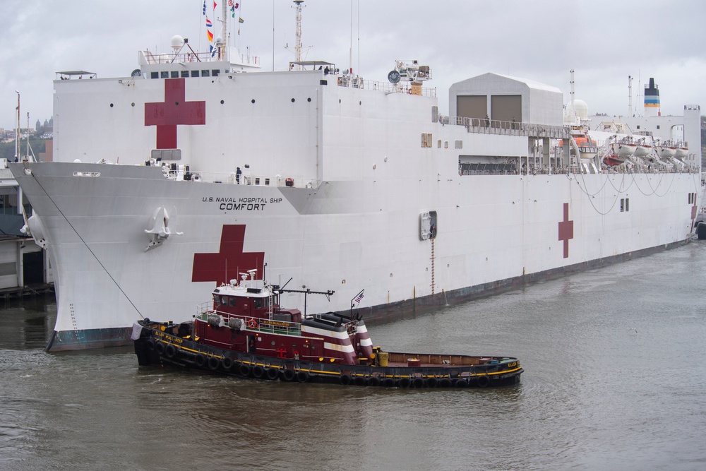 USNS Comfort Departs New York