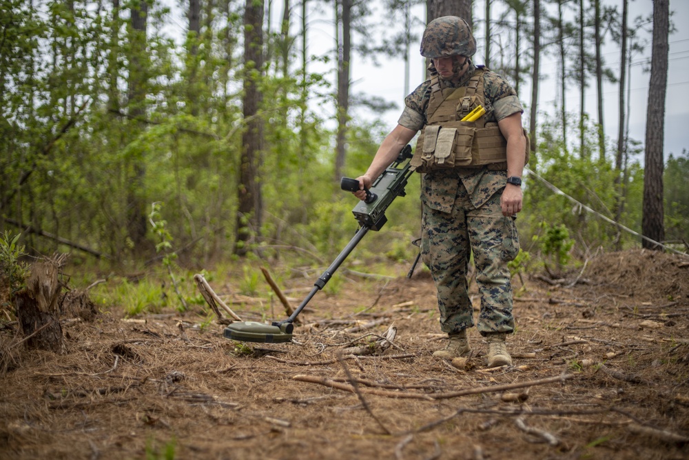 Task force Marines conduct IED lane training during certification exercise prior to Latin America deployment