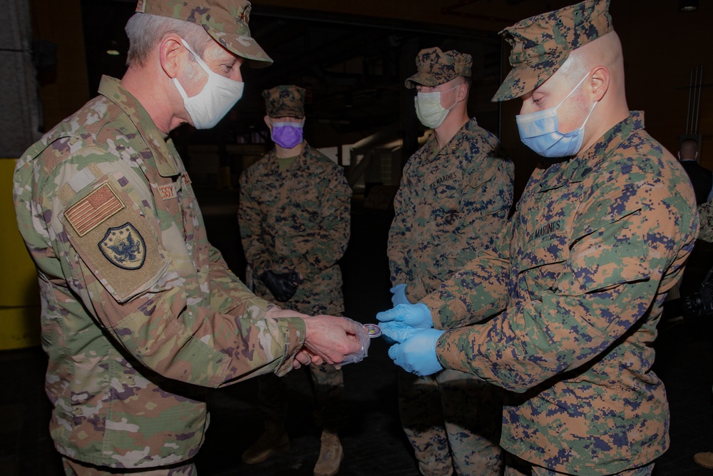 Gen. O’Shaughnessy visits 3/2 Marines at the Comfort in NYC