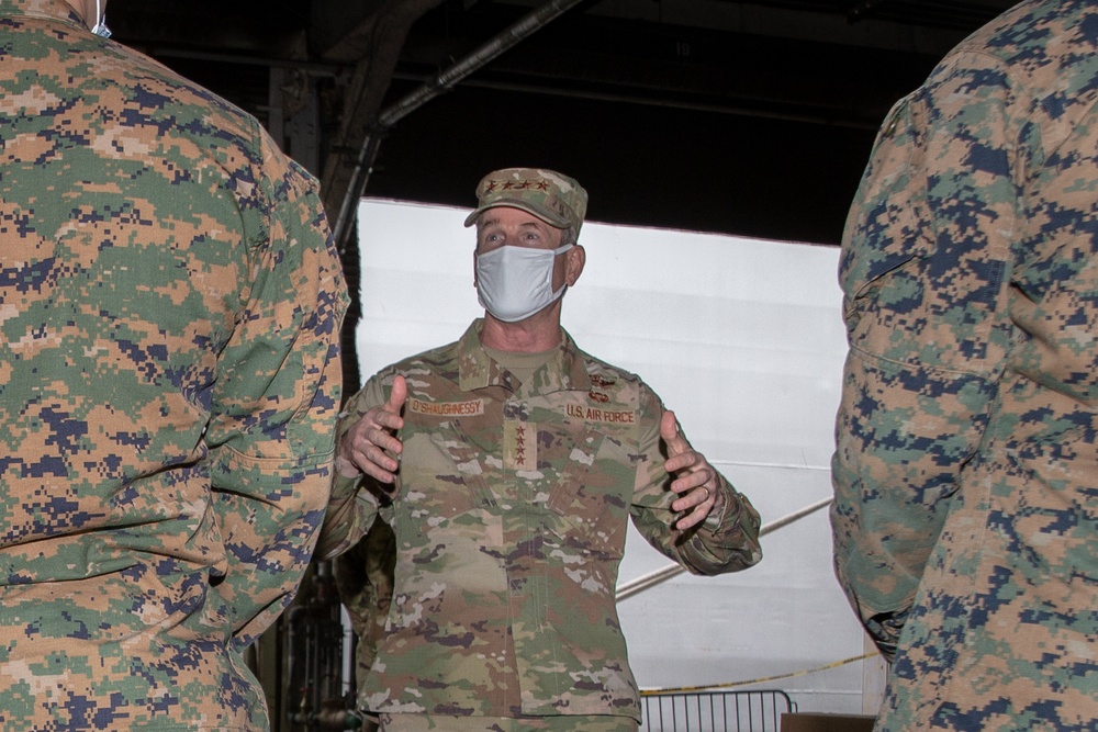 Gen. O’Shaughnessy visits 3/2 Marines at the Comfort in NYC