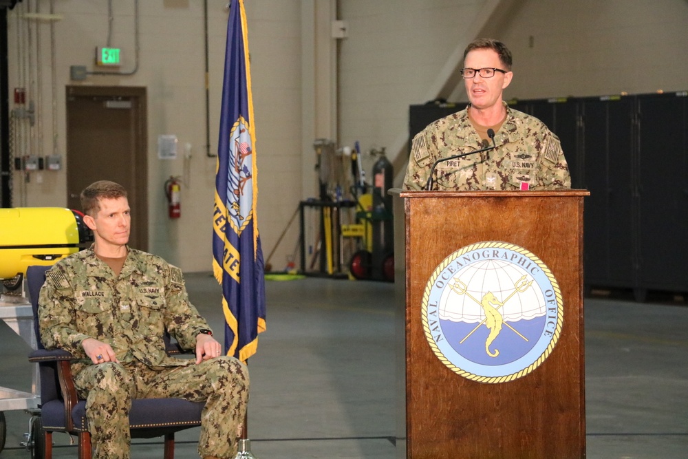 Piret Relieved by Wallace at 76th NAVOCEANO Change of Command