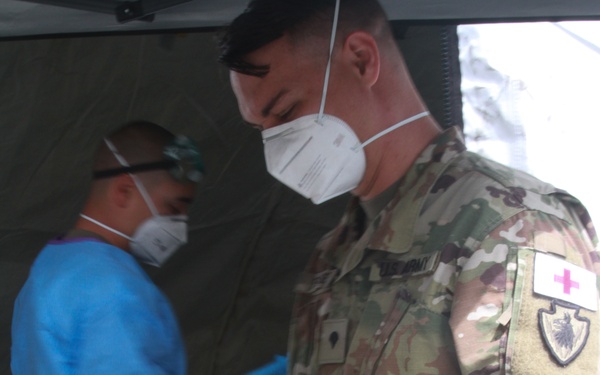 Cal Guard Soldiers assist Rapid Assessment Clinic for COVID-19 response in Long Beach
