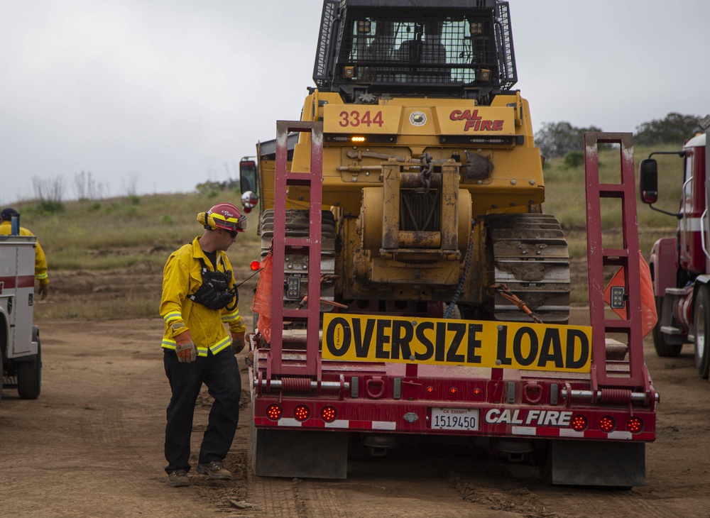 Heavy equipment training helps prepare Camp Pendleton, California fire fighters