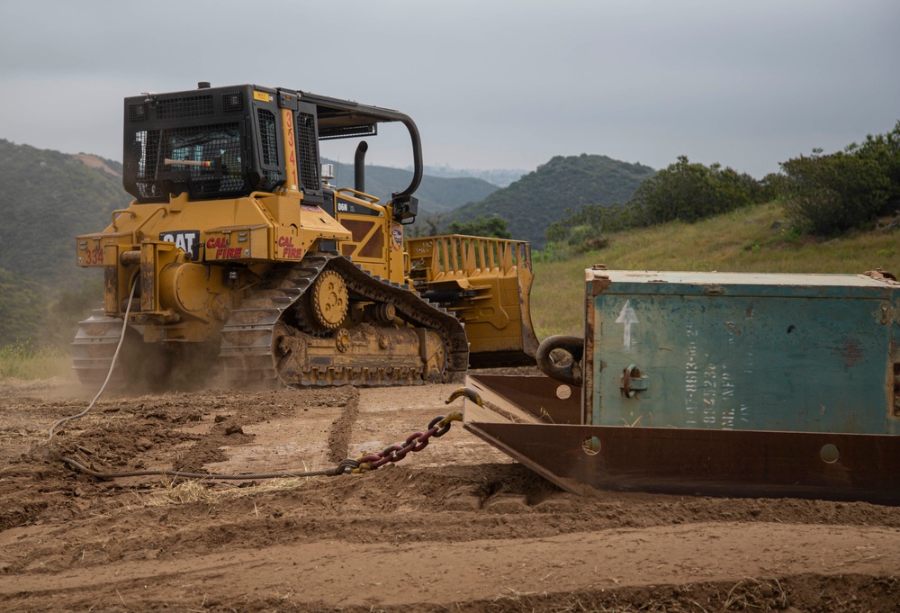 Heavy equipment training helps prepare Camp Pendleton, California fire fighters