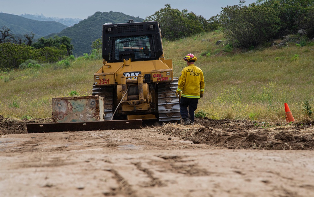 Heavy equipment training helps prepare Camp Pendleton, California fire fighters