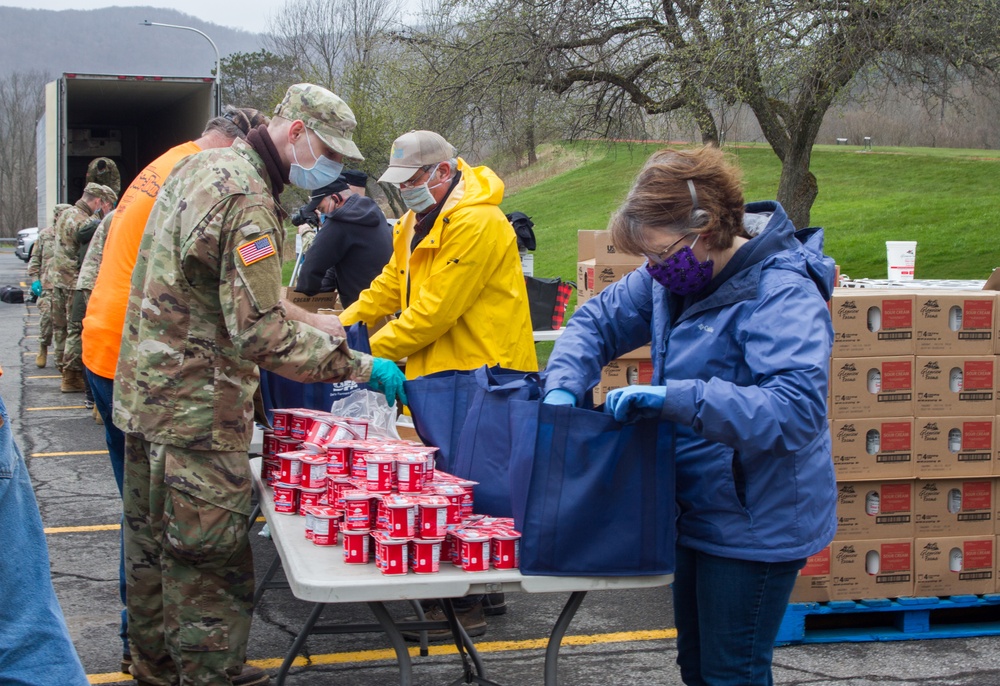 2-108 Infantry conducts food distribution operations in Delaware County.