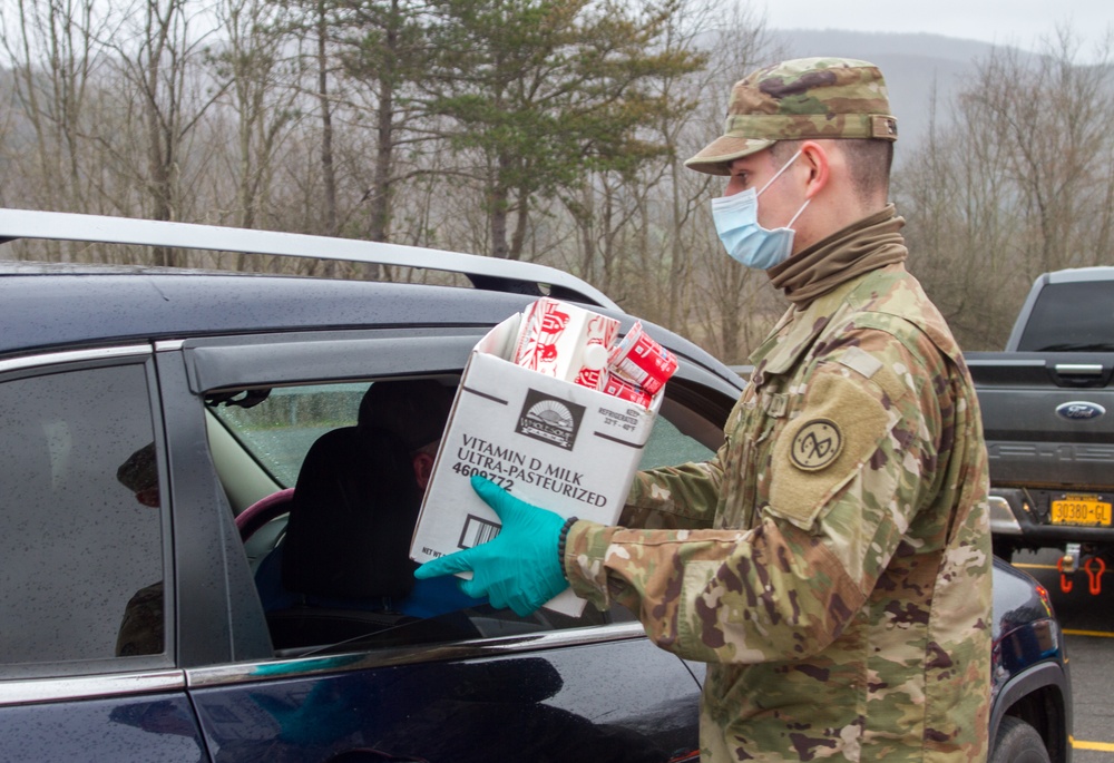 2-108 Infantry conducts food distribution operations in Delaware County.