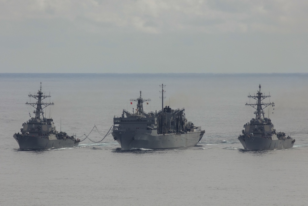 USS Donald Cook, USS Porter conduct UNREP with USNS Supply