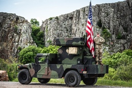 American Flag Journey's Flag Flies on Avenger