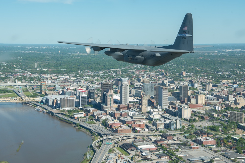 Kentucky Air Guard flies over the commonwealth during Operation American Resolve