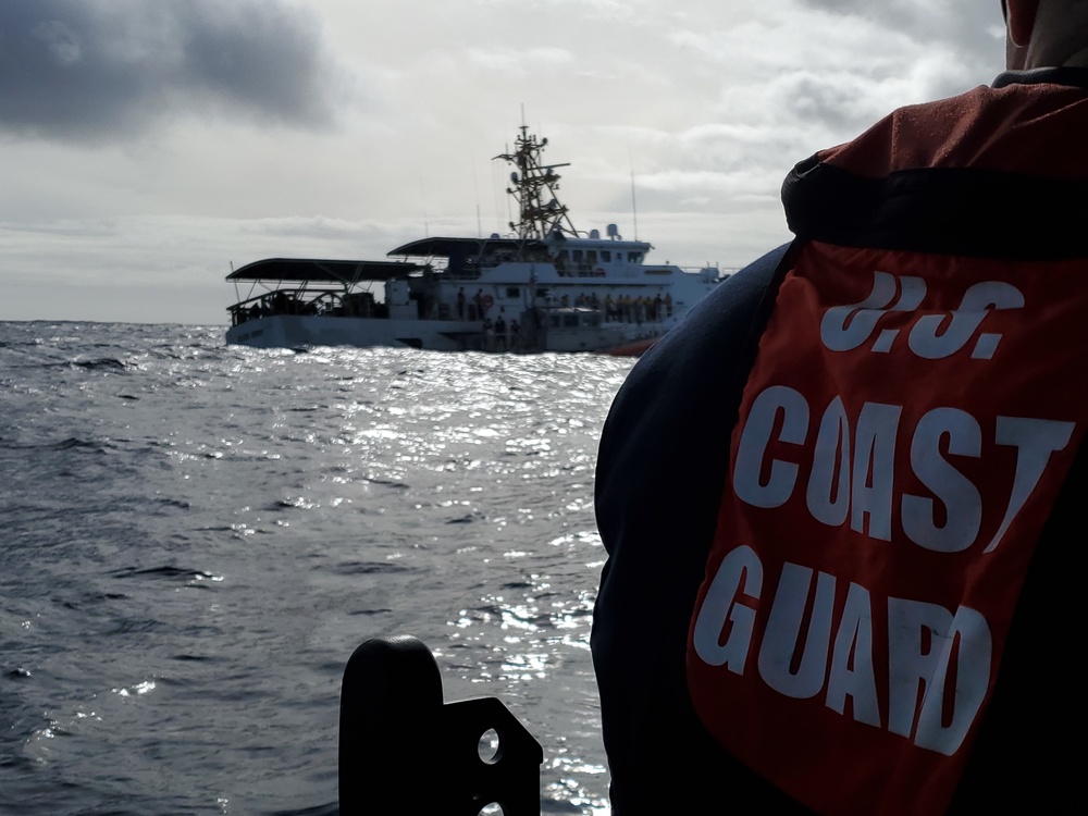 USCGC Oliver Berry joint training with US Air Force