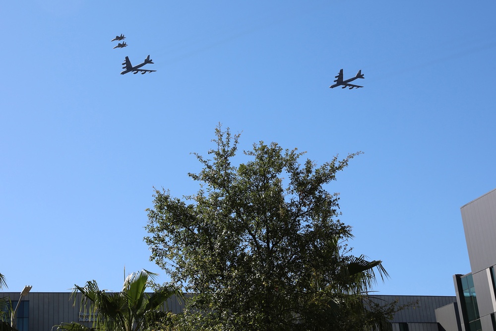 La. Air National Guard 159th Fighter Wing conducts flyover with 2nd Bomber Wing