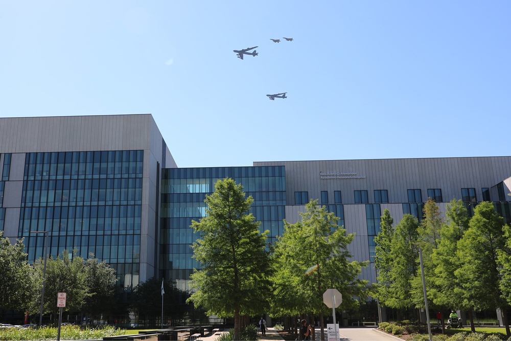 La. Air National Guard 159th Fighter Wing conducts flyover with 2nd Bomber Wing