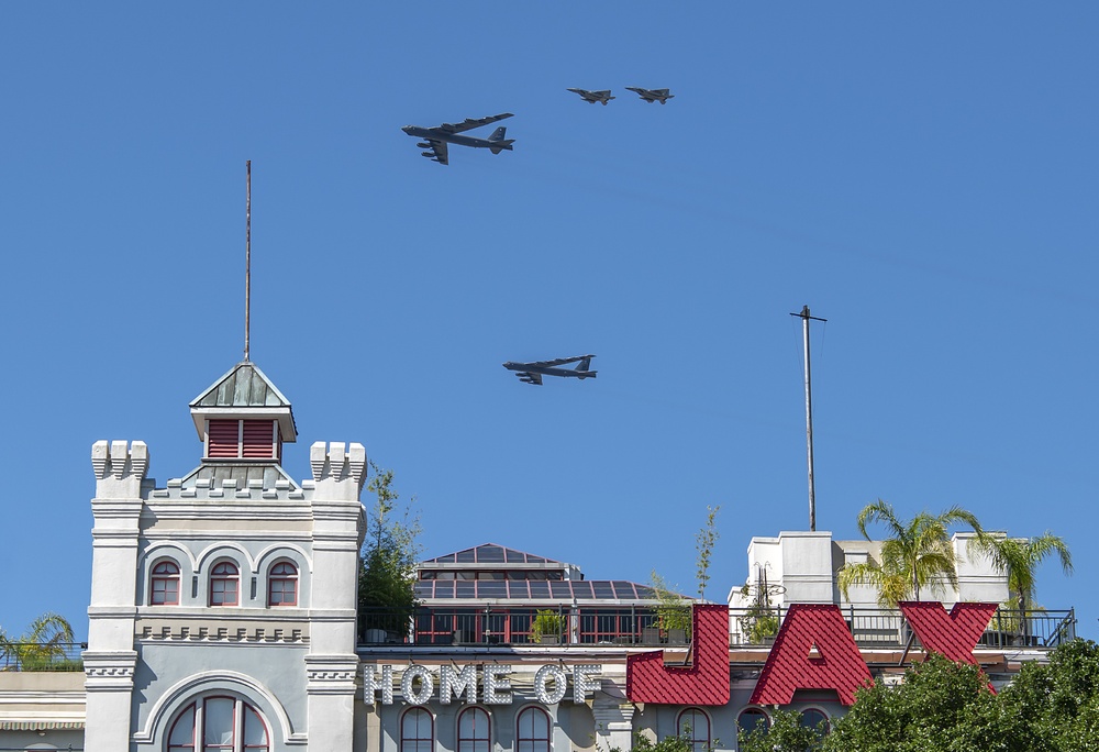 La. Air National Guard 159th Fighter Wing conducts flyover with 2nd Bomber Wing