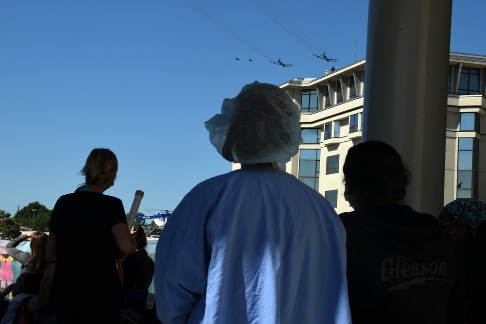 La. Air National Guard 159th Fighter Wing conducts flyover with 2nd Bomber Wing