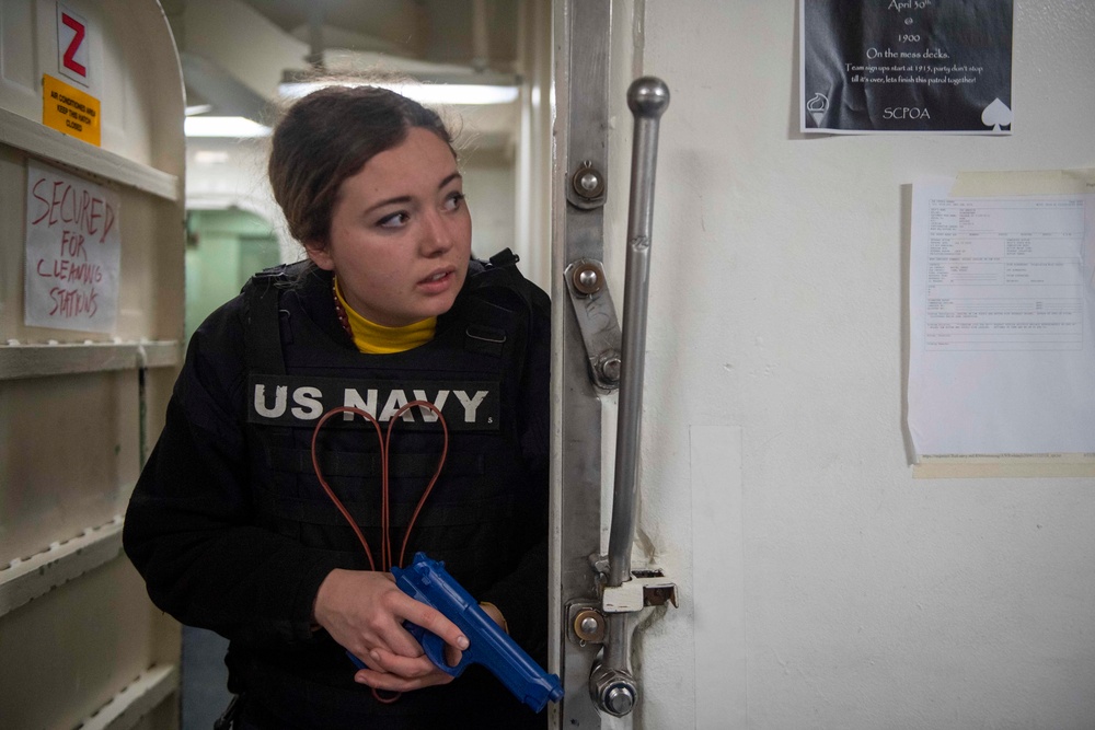 USS America Sailors Participate in a Anti-terrorism training drill