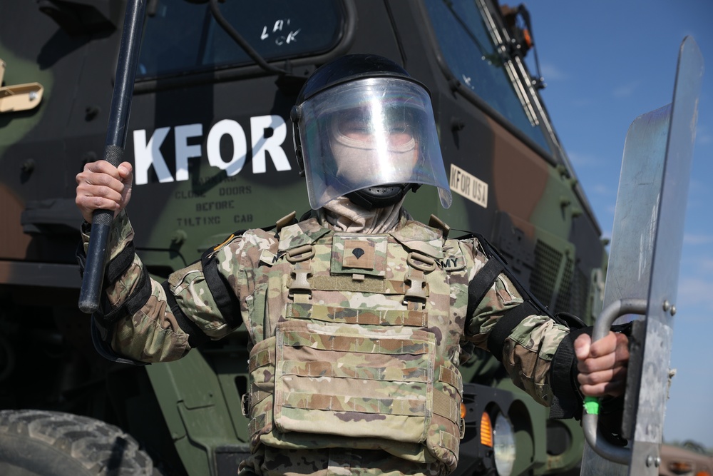 KFOR Regional Command East Maneuver Battalion maintain crowd and riot control capabilities