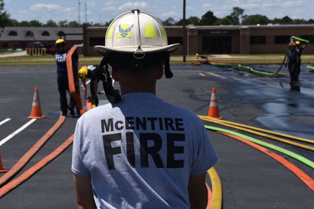 McEntire JNGB firefighters pressure test fire hoses