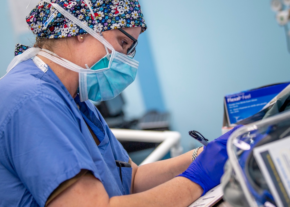 USNS Mercy Sailor Records Patient Information