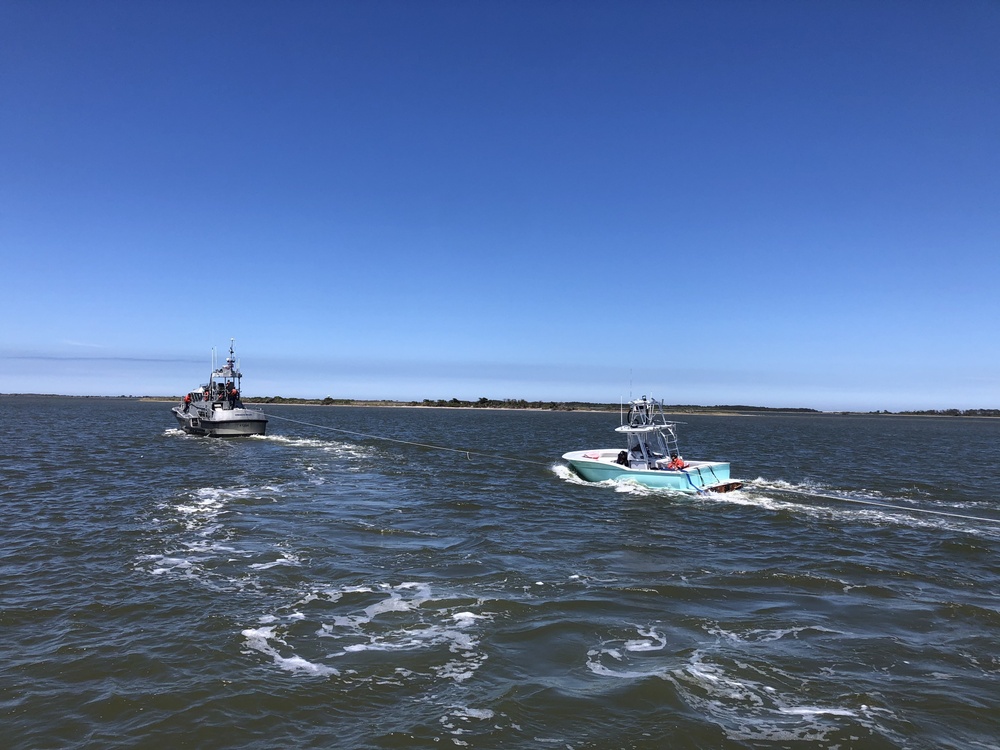 Coast Guard rescues 3 adults, 1 child from disabled vessel taking on water near Oregon Inlet, North Carolina