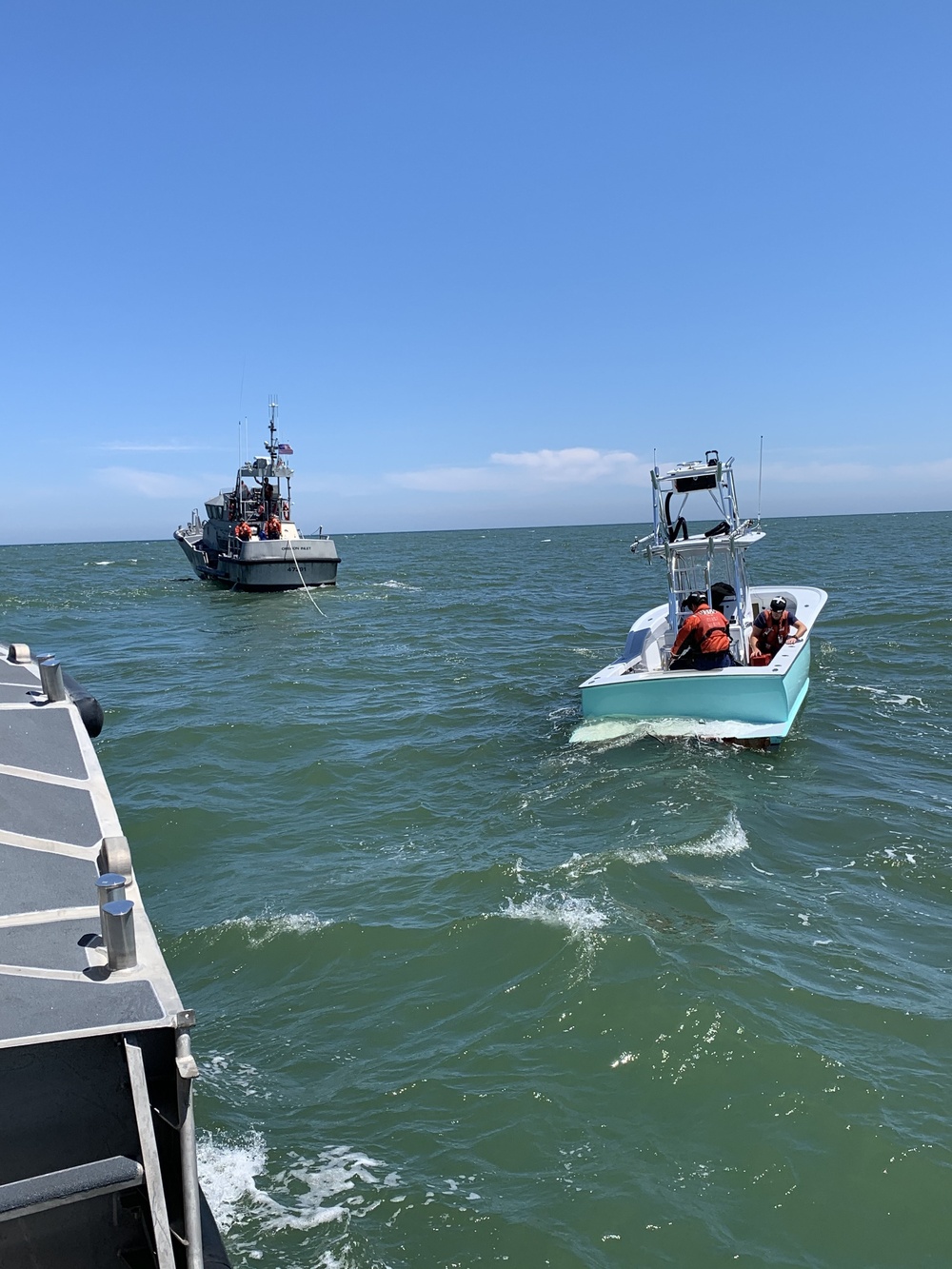 Coast Guard rescues 3 adults, 1 child from disabled vessel taking on water near Oregon Inlet, North Carolina