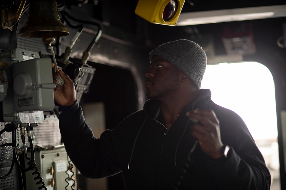 Rafael Peralta Sailors Conduct Bridge Ops