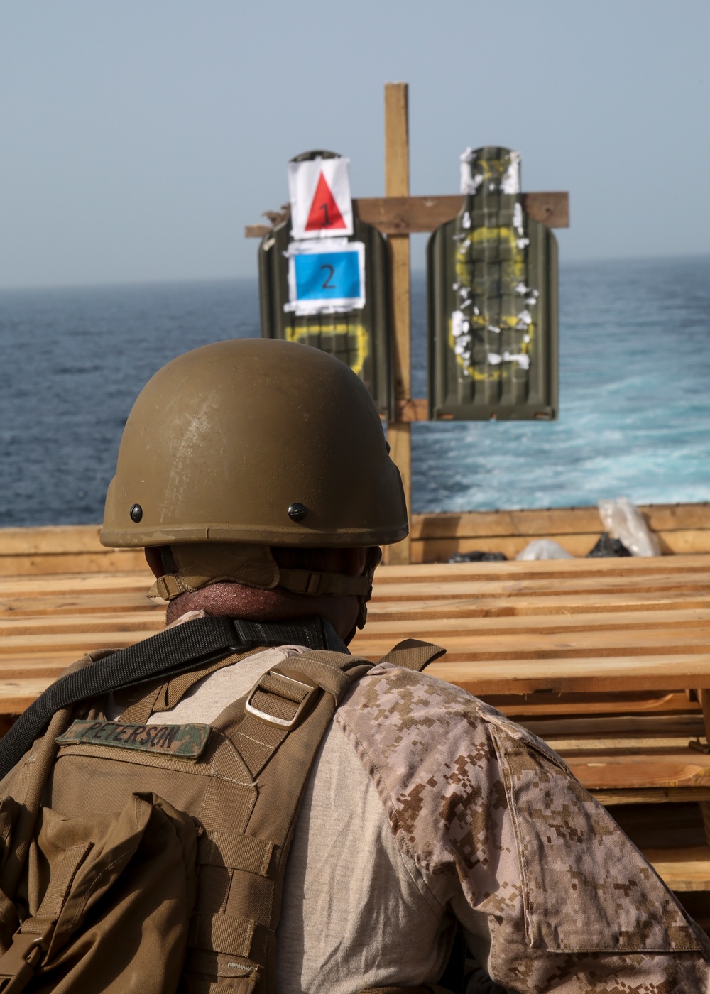 Fox Battery fires M4 carbines aboard USS New York
