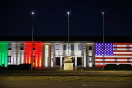 Ceremonial lighting on Caserma Ederle to mark transition