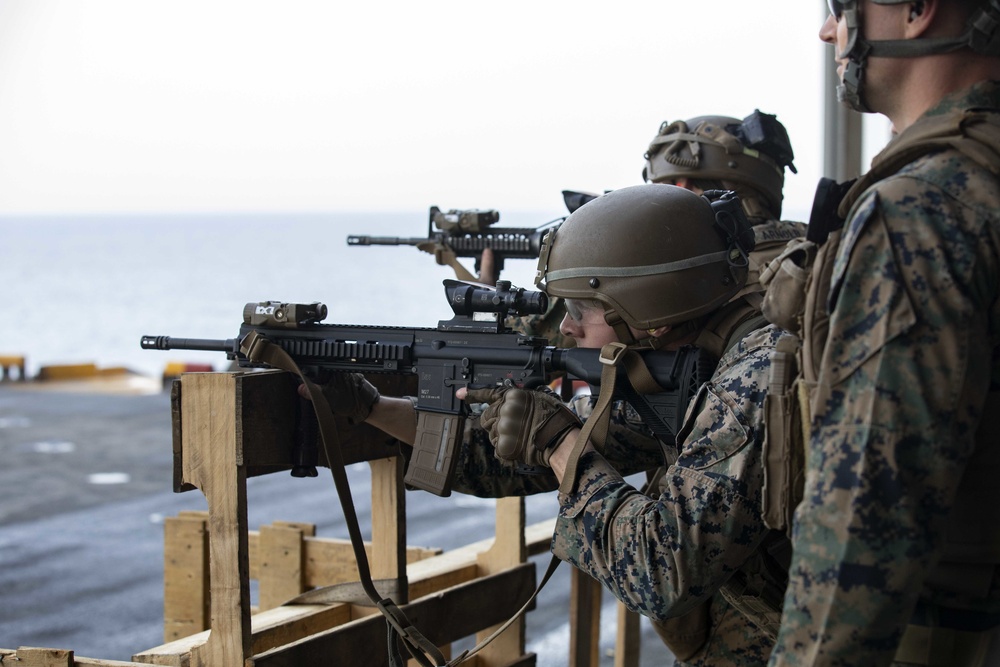 26 MEU Fast Rope/Gun Shoot on USS Bataan (LHD 5)