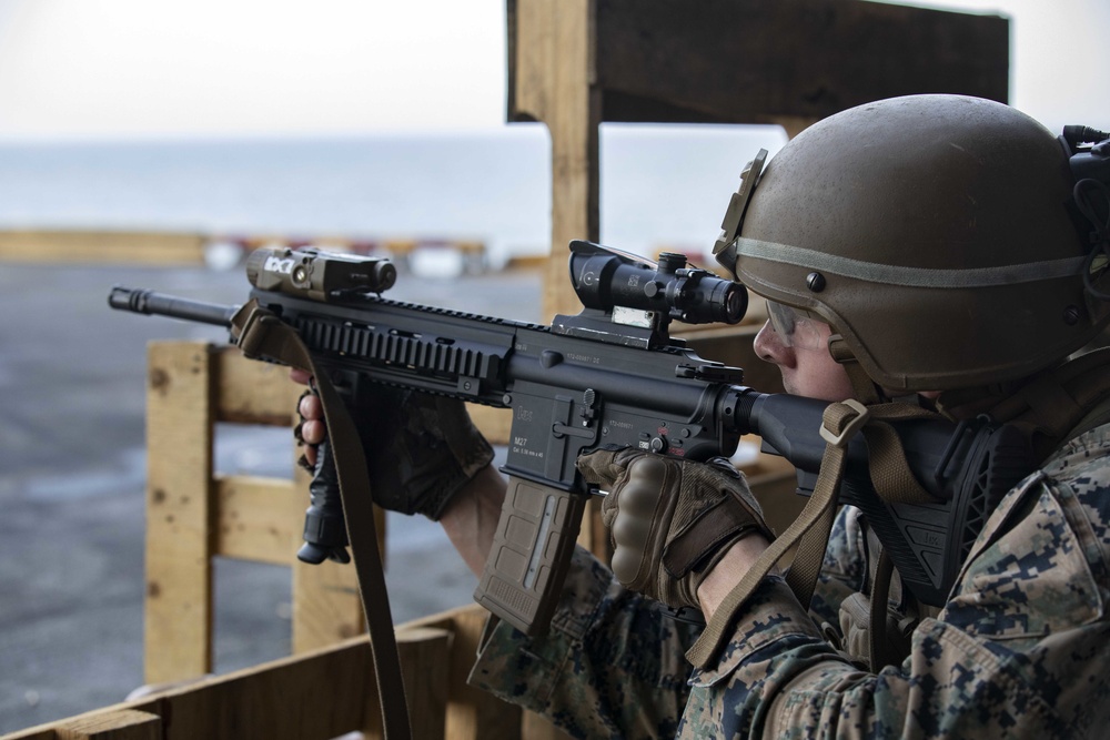 26 MEU Fast Rope/Gun Shoot on USS Bataan (LHD 5)