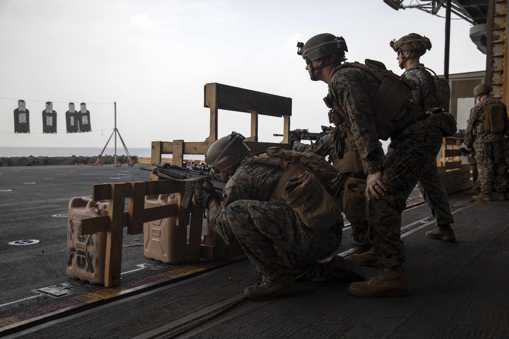 26 MEU Fast Rope/Gun Shoot on USS Bataan (LHD 5)