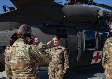Purple Heart medals presented to Soldiers of the 34th Expeditionary Combat Aviation Brigade