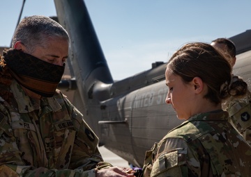 Purple Heart medals presented to Soldiers of the 34th Expeditionary Combat Aviation Brigade