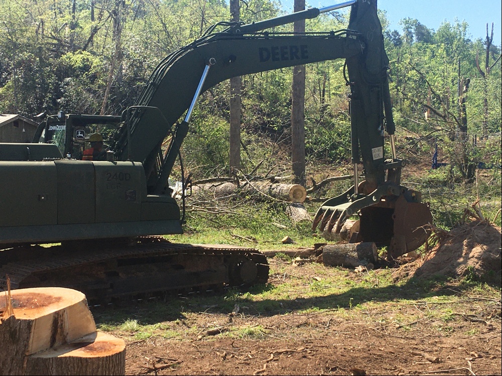 South Carolina National Guard engineers conduct debris clearing in Pickens County