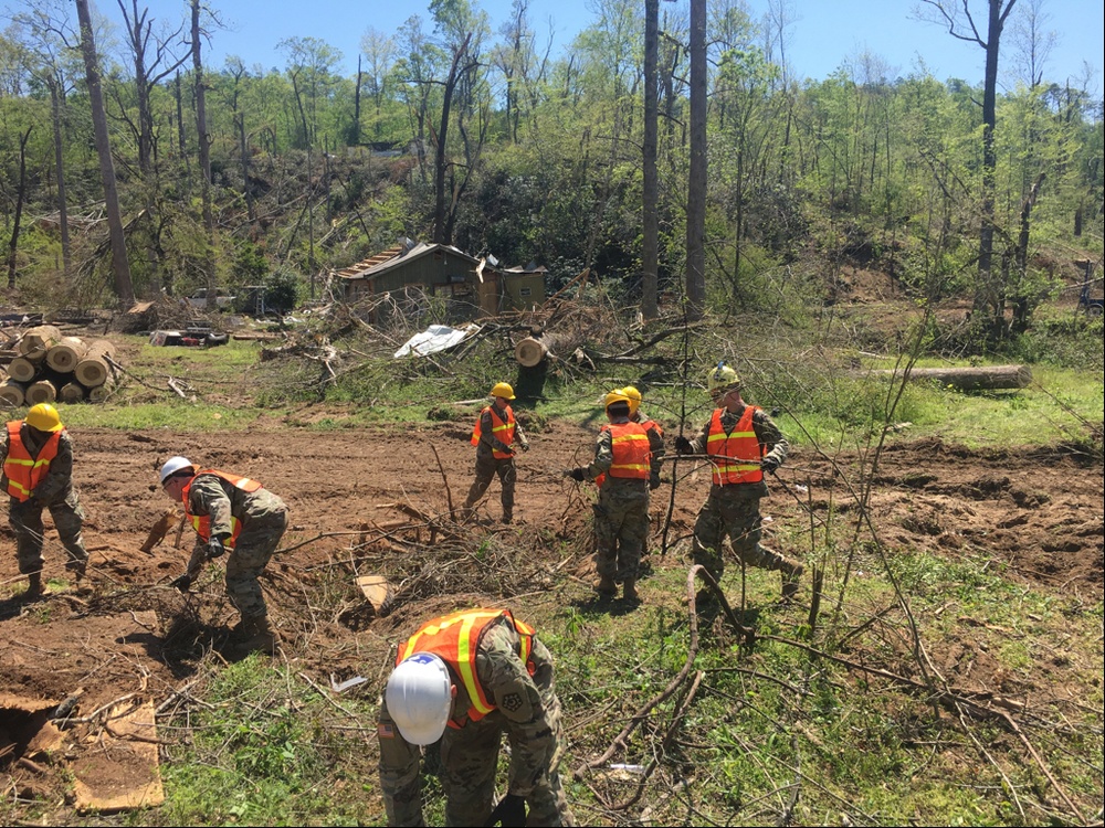 South Carolina National Guard engineers conduct debris clearing in Pickens County