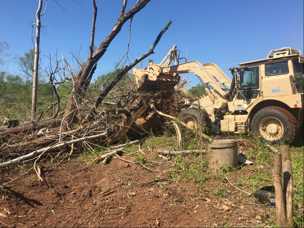 South Carolina National Guard engineers conduct debris clearing in Pickens County