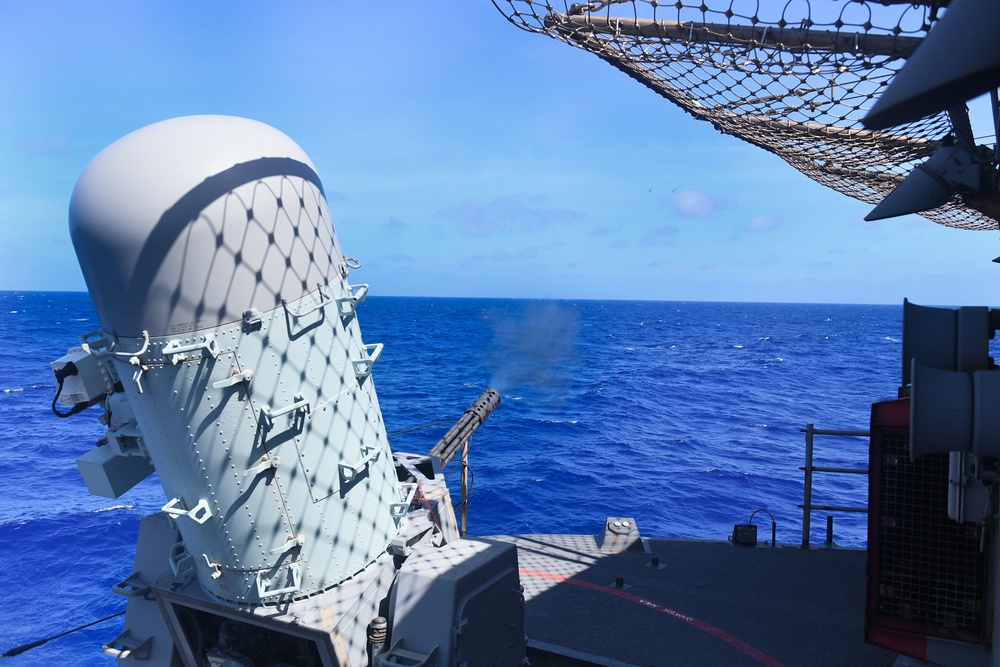 USS Blue Ridge Conducts CIWS Live Fire