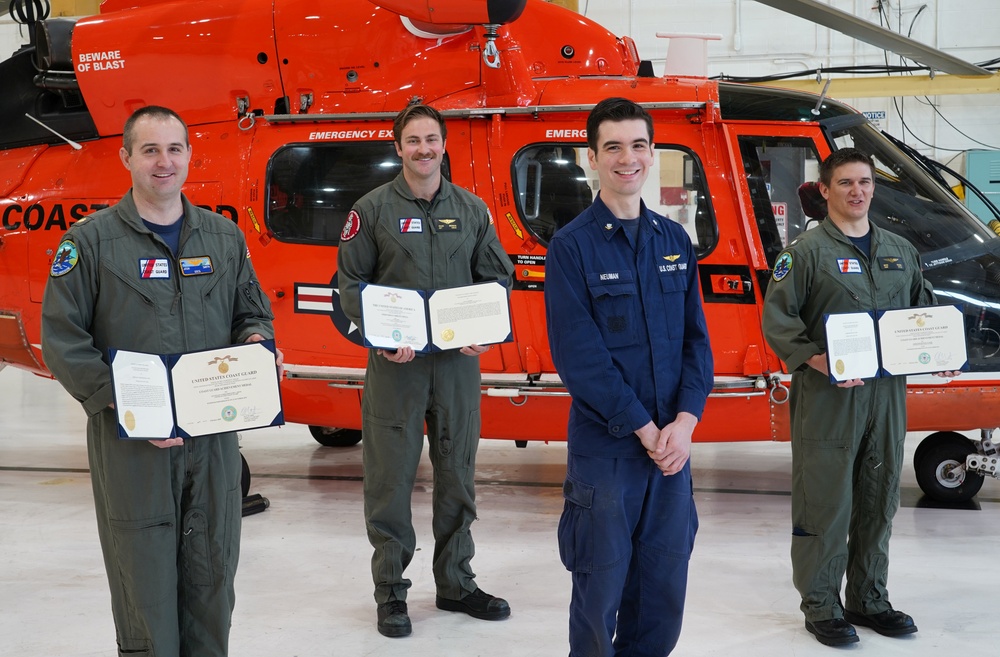 Coast Guard Sector North Bend aircrew honored for life-saving actions