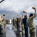 USS Mount Whitney Says Goodbye to Departing Shipmates