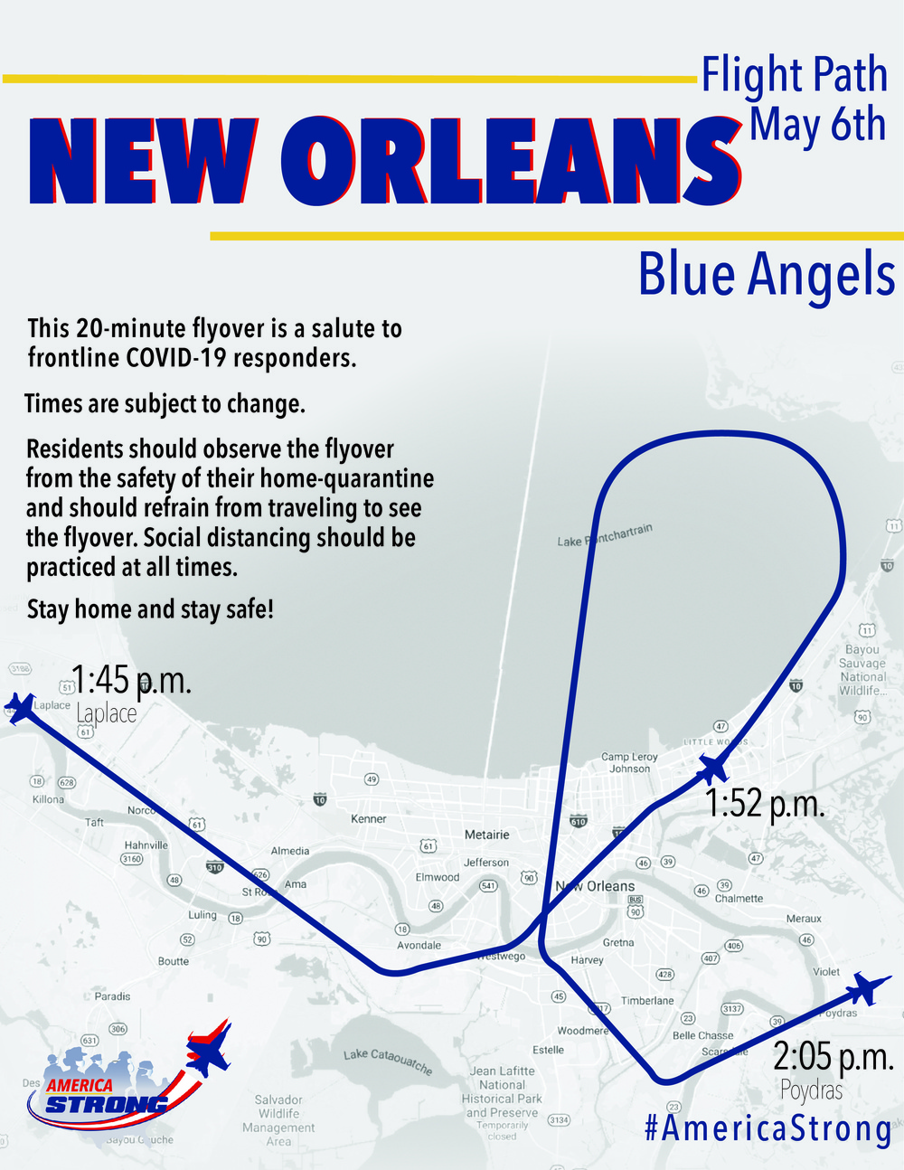 Operation America Strong Flight Path