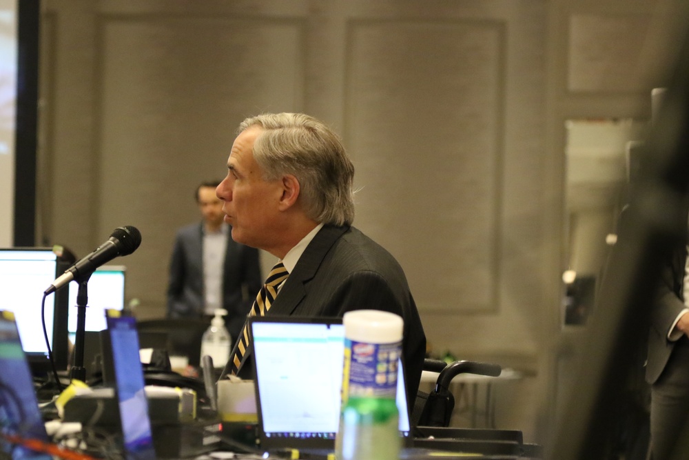 Governor Greg Abbott visits the Texas State Operations Center