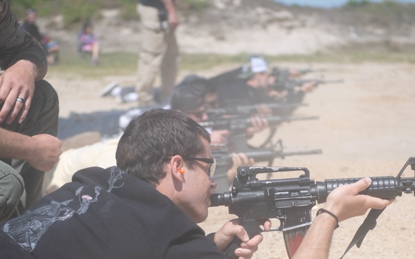 Sailors participate in a qualification course at Joint Expeditionary Base Little Creek