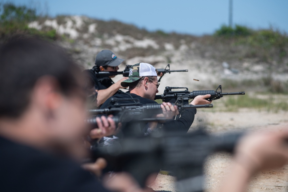 Sailors participate in a qualification course at Joint Expeditionary Base Little Creek