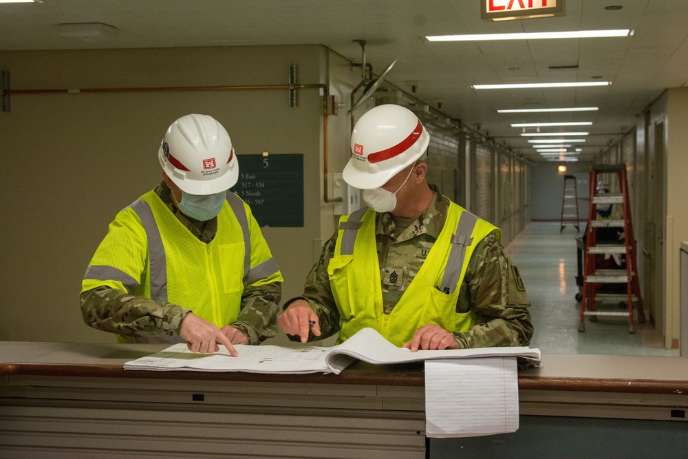 Closed Hospital converted to Alternate Care Facility within three weeks by Army Corps of Engineers, Reserve Engineers and Contractors