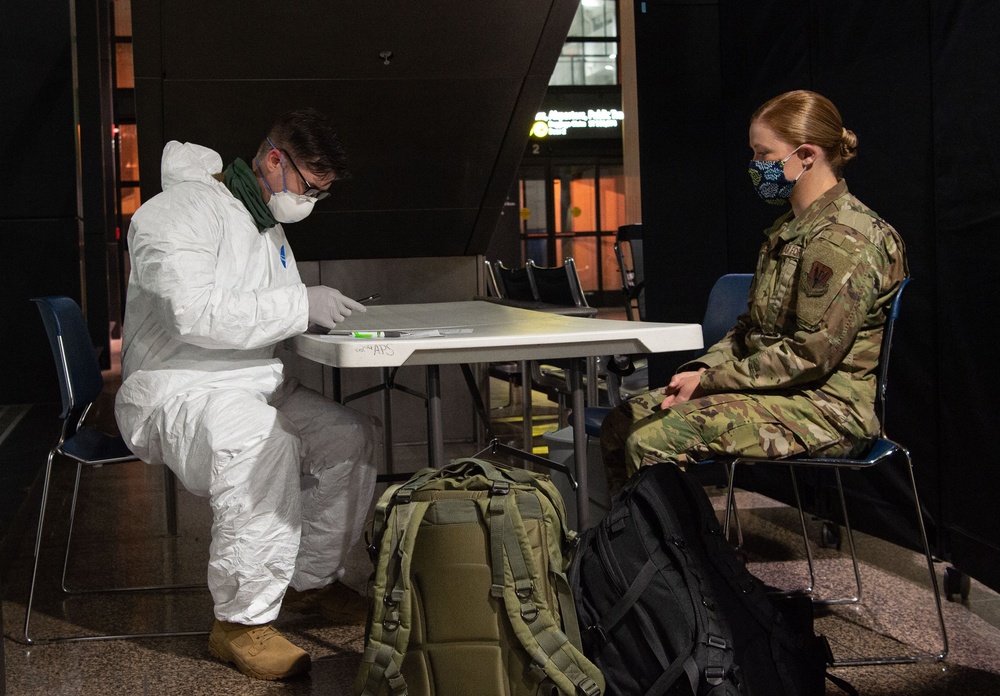 62nd APS Airmen conduct new COVID-19 screening at SeaTac