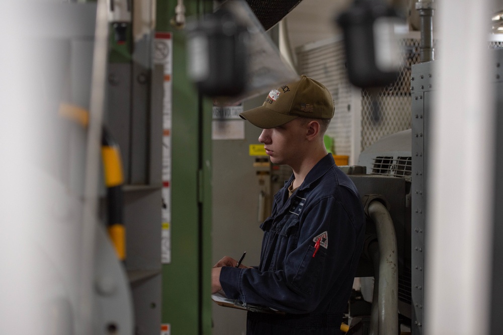 USNS Mercy Sailors Work in the O2N2 Plant