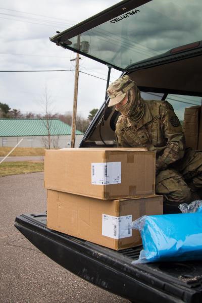 Soldiers helping first responders