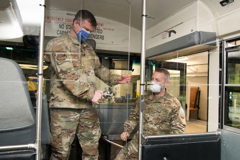 436th LRS Modifies Buses to Help Combat COVID-19