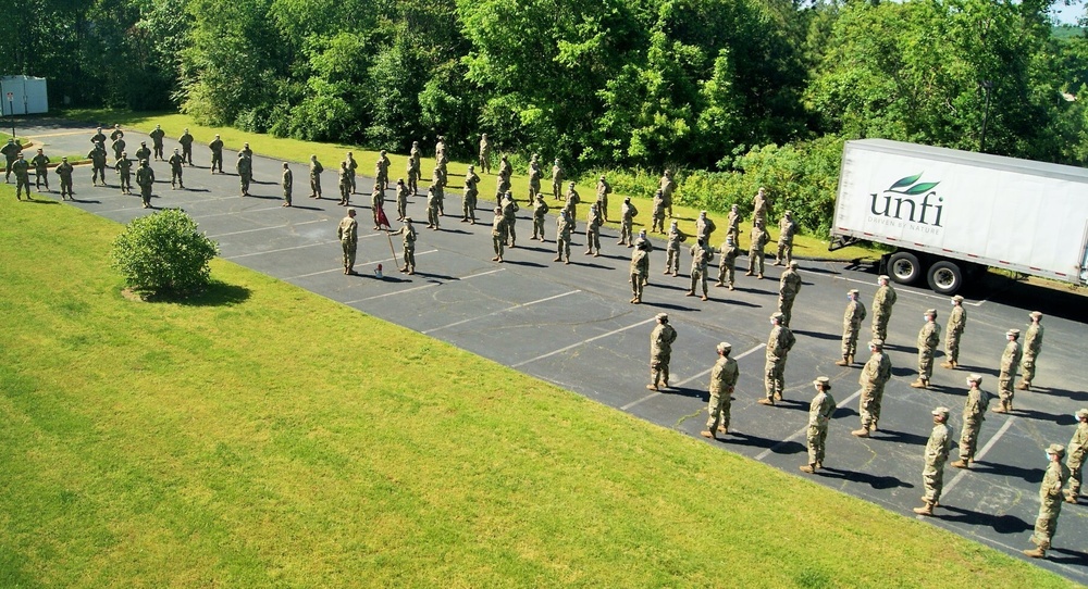 7457th Medical Backfill Battalion conducts morning formation in Richmond, Va.