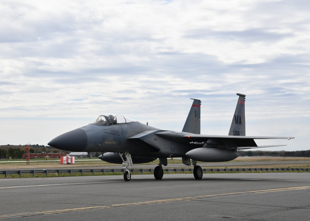 104th Fighter Wing F-15s flyover Massachusetts